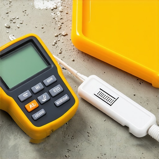 Professional moisture testing on a concrete subfloor