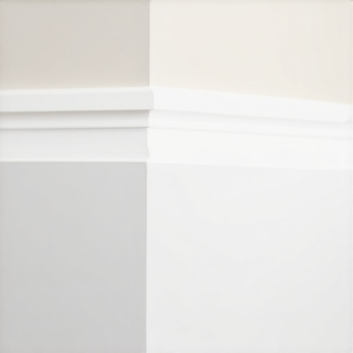 Close up of a professional scarf joint in a white baseboard run