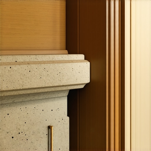 Professional scribing tool being used on baseboard trim against an uneven wall.
