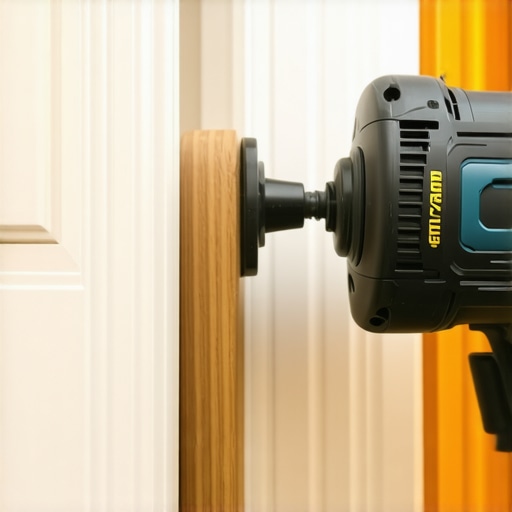 Using an Oscillating Multi-Tool for Floor Clearance A professional installer using a multi-tool to undercut door trim for new flooring.
